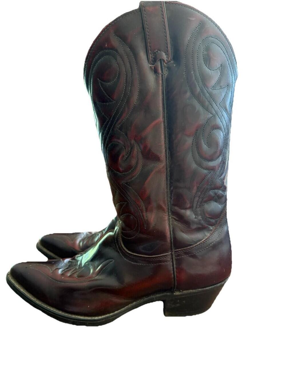 Acme Cowboy Boots Vintage Men’s 9.5D Cordovan Burgundy Leather